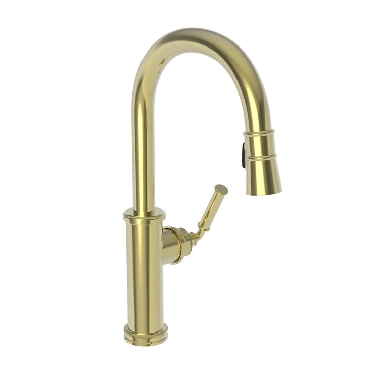 Kitchen Faucet Taft 1 Lever ADA Polished Brass Uncoated Living Pull Down Spout Height 10-1/3 Inch 1.8 Gallons per Minute