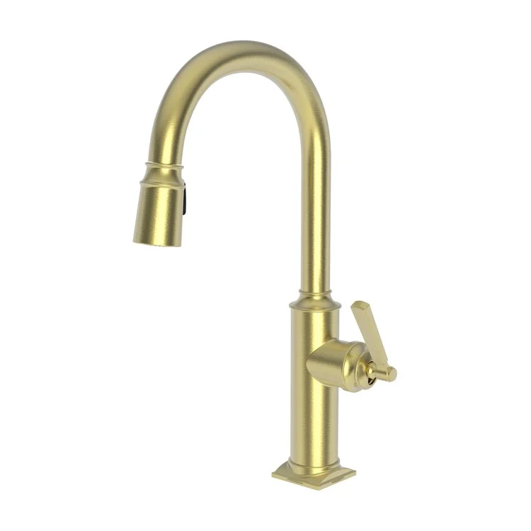 Kitchen Faucet Adams 1 Lever ADA Satin Brass PVD Pull Down Spout Height 10-1/2 Inch 1.8 Gallons per Minute