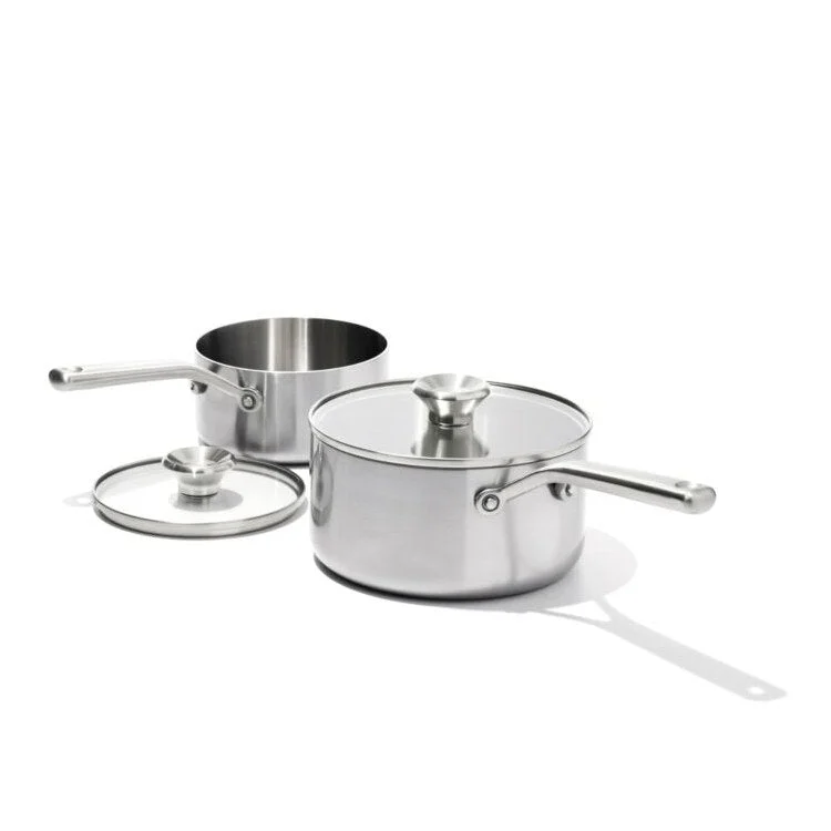 Mira Series Tri-Ply Stainless Steel Four-Piece Saucepan Set