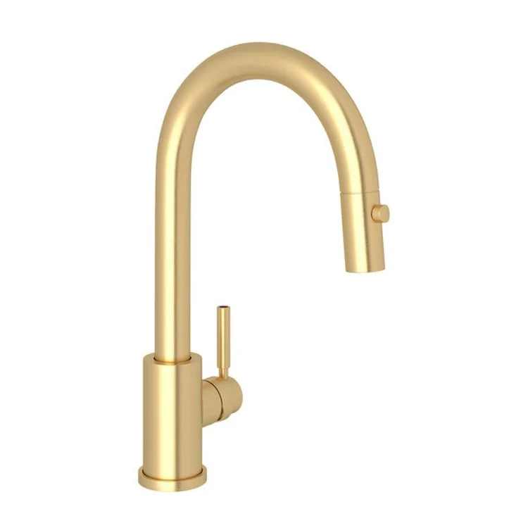 Bar Faucet Holborn 1 Lever Satin English Gold Pull Down Spout 1.8 Gallons per Minute