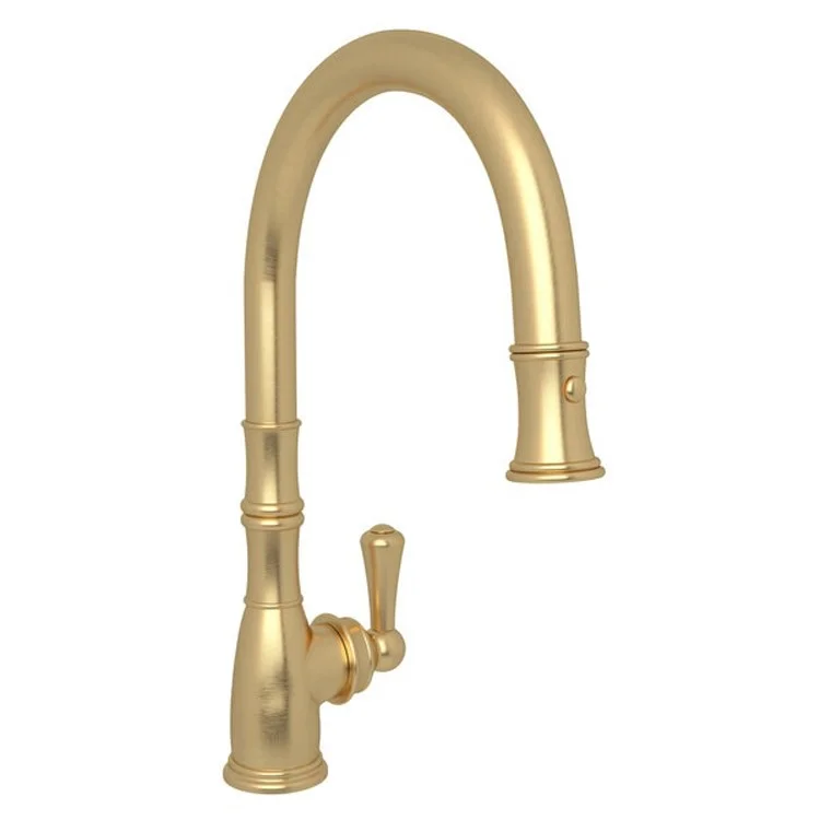 Kitchen Faucet Georgian Era 1 Lever English Gold Pull Down Swivel C-Spout 1.8 Gallons per Minute