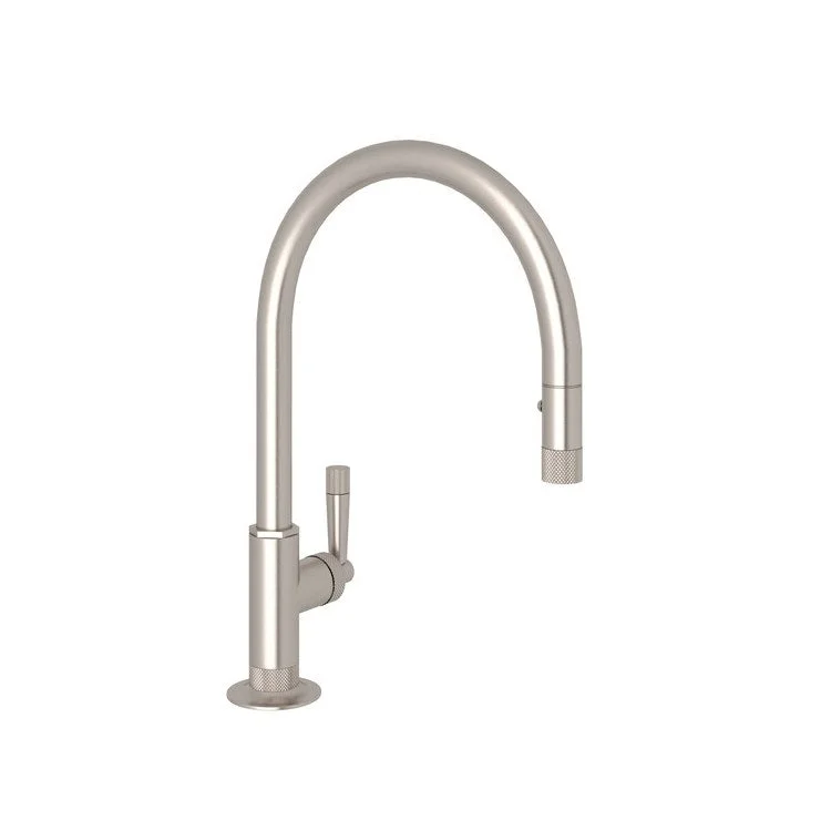 Kitchen Faucet Graceline Pull Down 1 Metal Lever Satin Nickel 9-1/16 Inch Reach 3-7/64 Inch 15-3/64 Inch