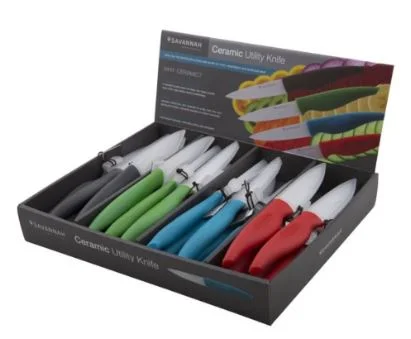 Savannah Ceramic Utility Knife & Sheath - 4 Assorted Colors