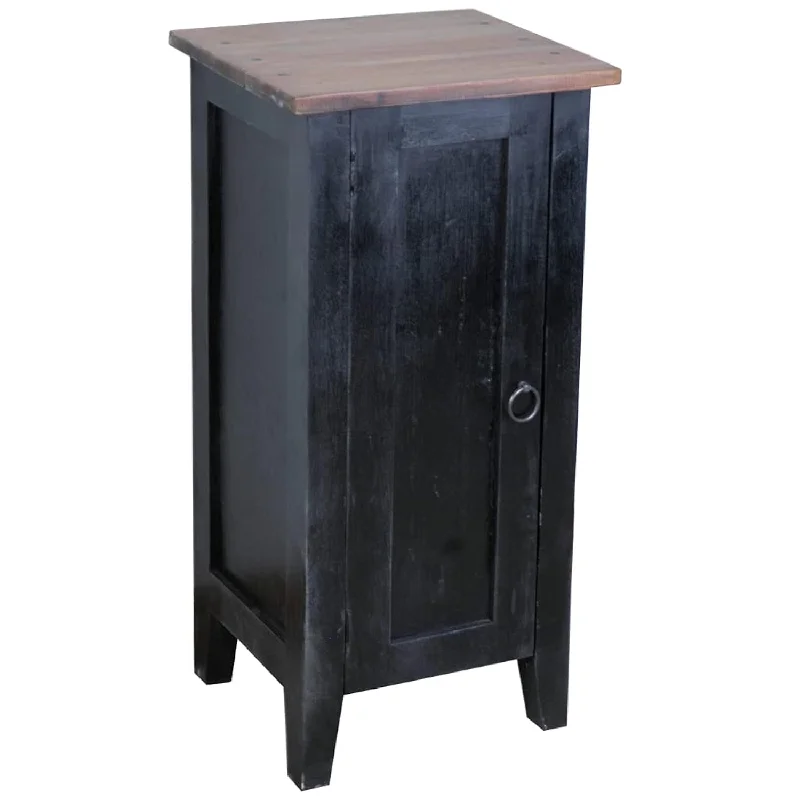 Shabby Chic Cottage Accent Cabinet, Antique Black