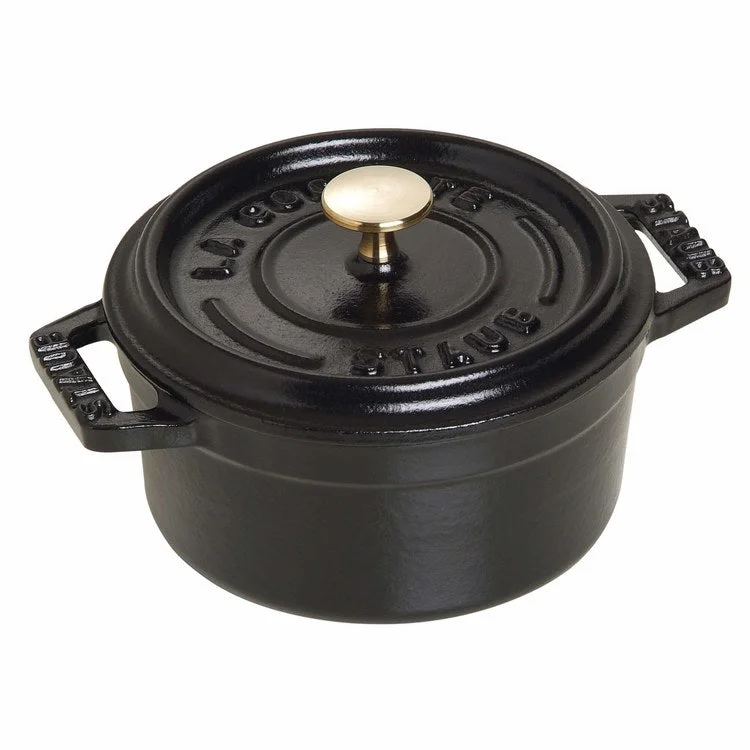 0.25-Quart Cast Iron Mini Round Cocotte Dutch Oven - Matte Black