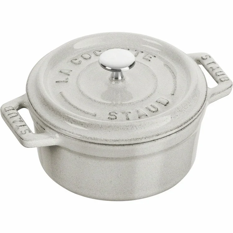 0.25-Quart Cast Iron Mini Round Cocotte - White Truffle