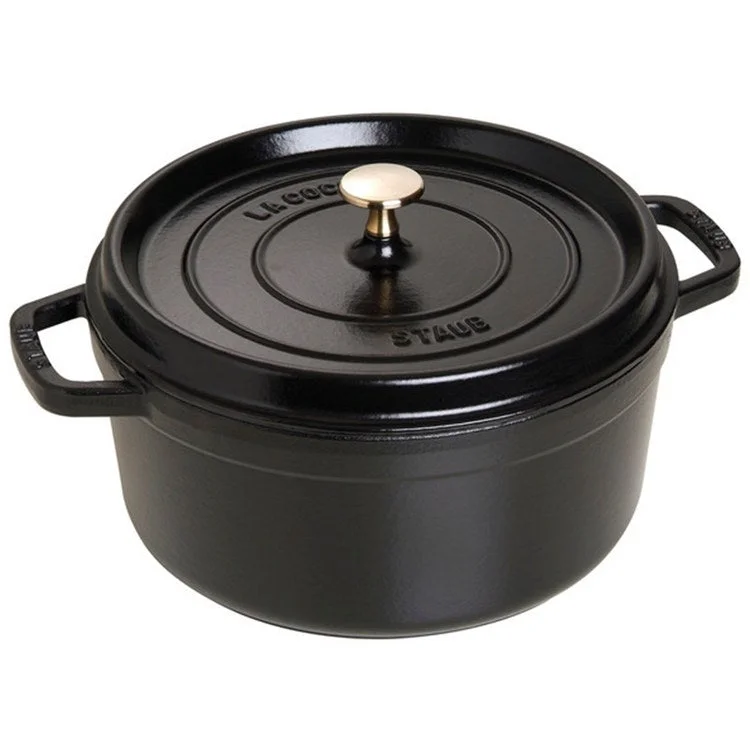 5.5-Quart Cast Iron Round Cocotte Dutch Oven - Matte Black