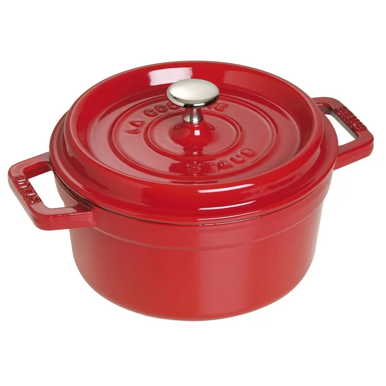 2.75-Quart Cast Iron Round Cocotte Dutch Oven - Cherry