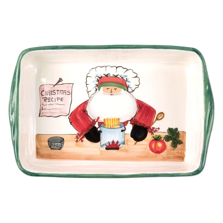 Old St. Nick Rectangular Baker with Chef