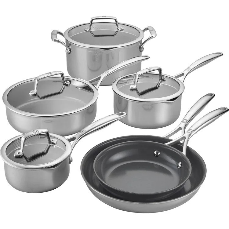 Energy Plus Ten-Piece Stainless Steel and Ceramic Nonstick Cookware Set