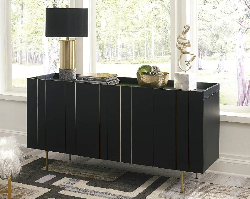 Brentburn Accent Cabinet - Contemporary - Black/Gold Finish by Ashley Furniture