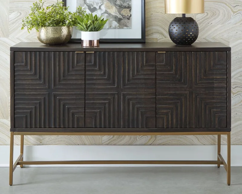 Brown/Gold Finish Elinmore Accent Cabinet by Ashley Furniture