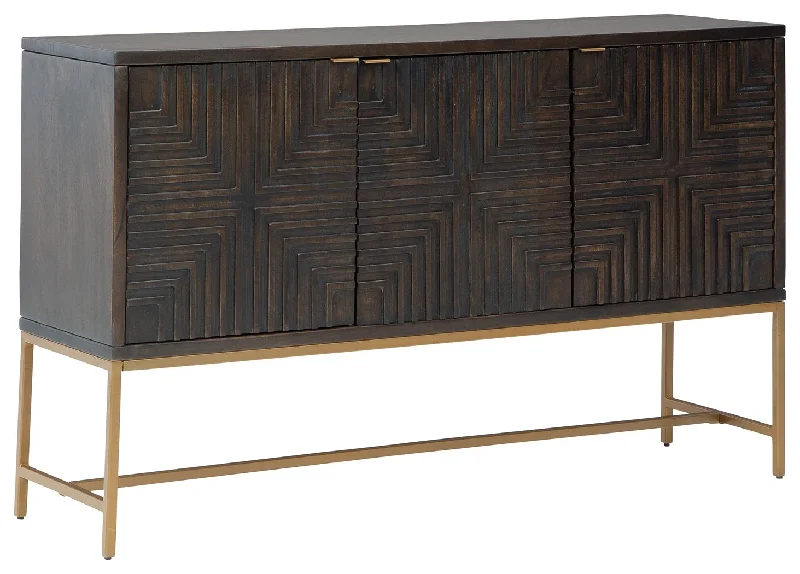 Elinmore - Brown / Gold Finish - Accent Cabinet