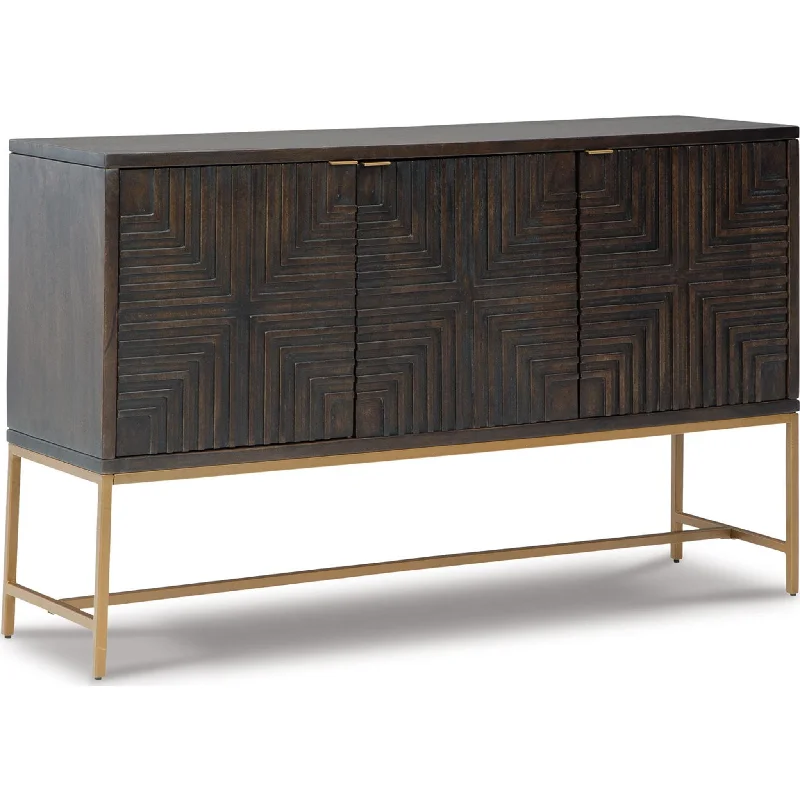 Elinmore Accent Cabinet - Brown/Gold Finish