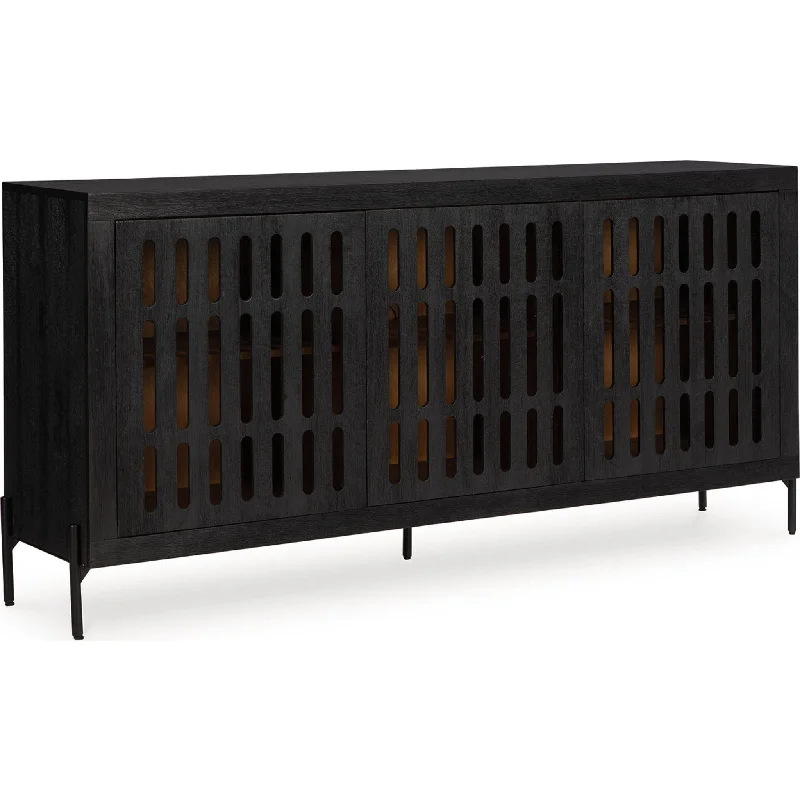 Vallisburg Accent Cabinet - Black/Natural